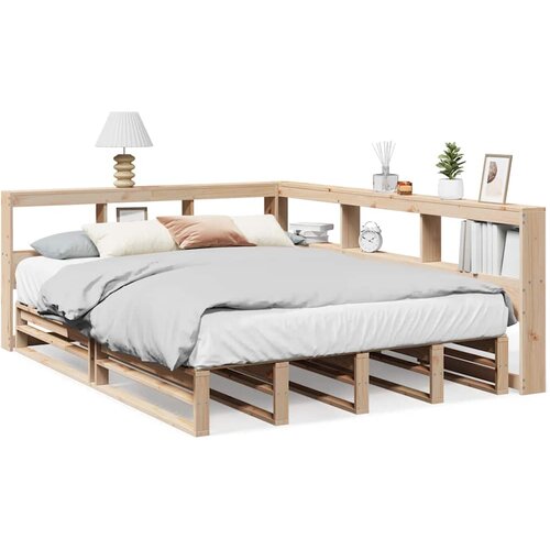 VidaXL Knjižna postelja brez vzmetnice 150x200 cm trdna borovina, (21791919) Slike