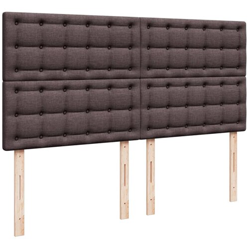  Krevet s oprugama i madracem tamnosmeđi 200x200 cm od tkanine Slike