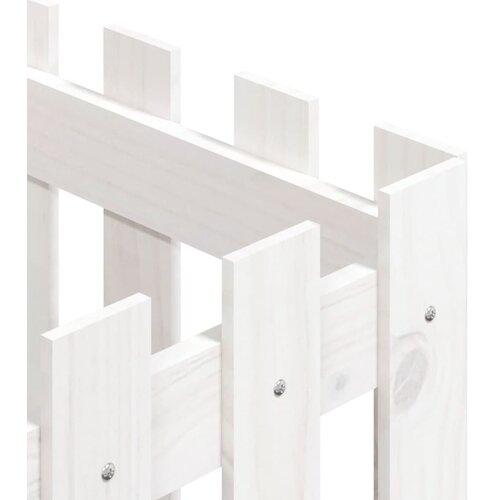  Vrtna sadilica s izgledom ograde bijela 40x40x40 cm od borovine Slike
