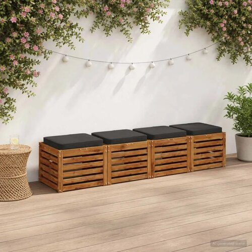  Jastučići za sjedalo od 4 dijela VUGHT 4 pcs 100% poliester - Antracit (poliester) 50 x 50 cm 4 Cijene