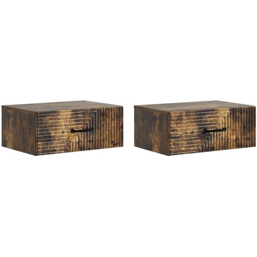 Stenski nočni omarici 2 pcs Dimljen hrast 49 x 34,5 x 20 cm, (5000209486) Cene
