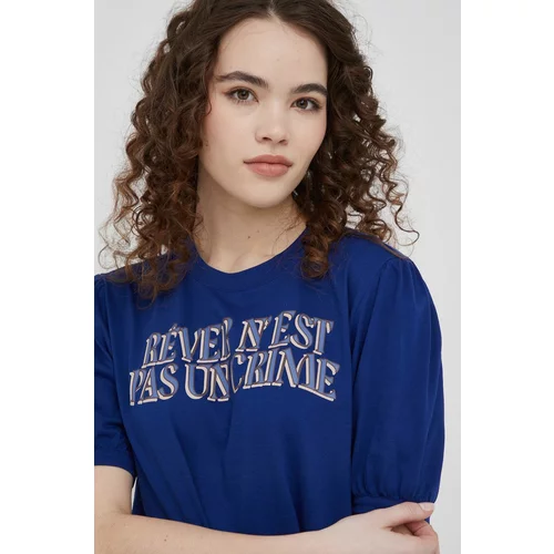Sisley Pamučna majica boja: tamno plava