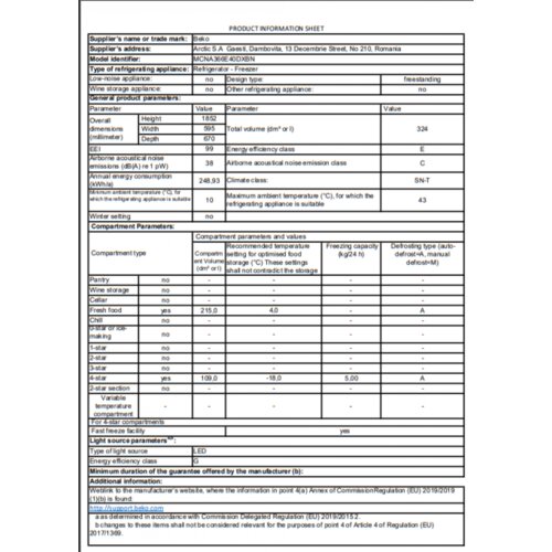 Beko frižider MCNA 366 E40DXBN Slike