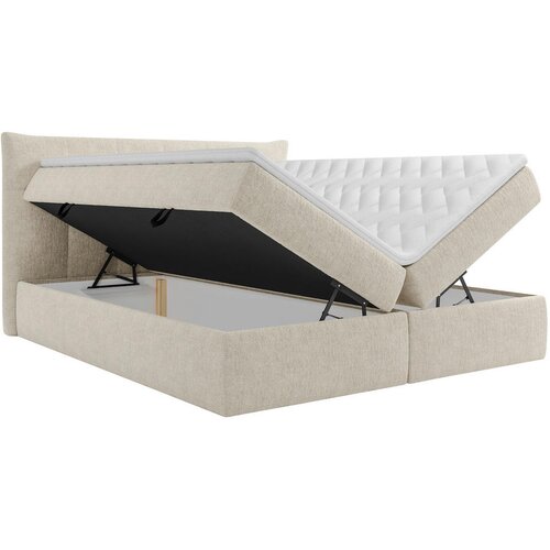 Boxxx POSTELJA Z VZMETNICO 180 cm x 200 cm , tekstil krem barve Slike