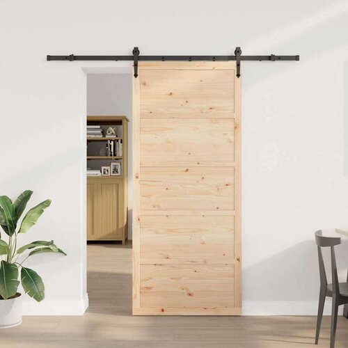 vidaXL Drsna vrata Rjava 80 x 208 cm Trdna borovina Cene