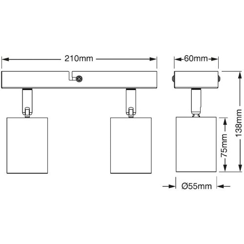 Osram Reflektor Elemental, 2XGU10, crni Slike