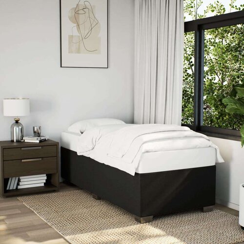 VidaXL Box spring krevet s madracem crni 90x190 cm od tkanine Slike