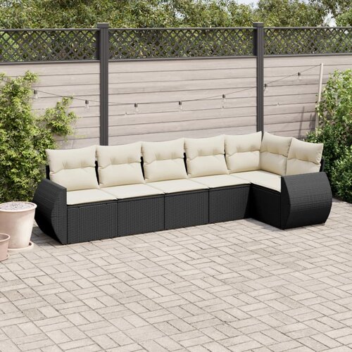 vidaXL 6-dijelni set vrtnih sofa s jastucima crni od poliratana Cijene