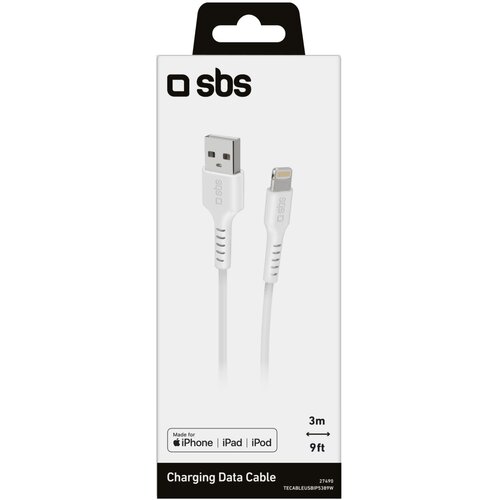 Sbs USB &amp;ndash; Lightning Kabel 3m bijelo za i Slike