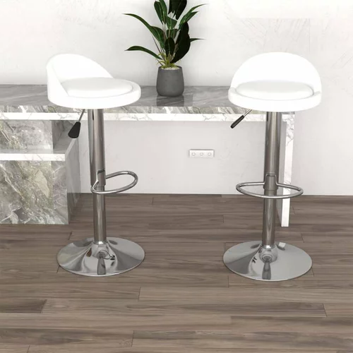  Barski stolčki 2 kosa belo umetno usnje, (20967513)