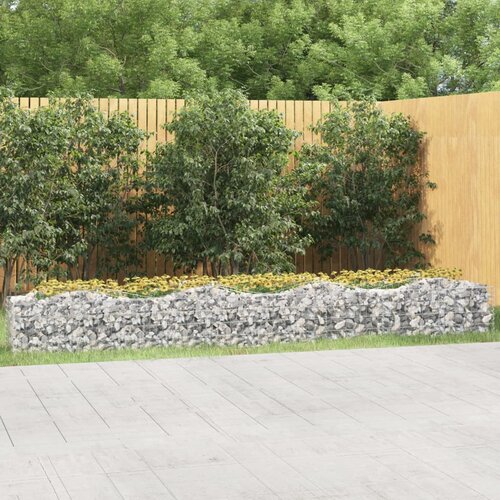 vidaXL Obokana gabionska visoka greda 400x50x50 cm pocinkano železo Cene