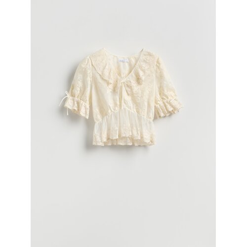 Reserved LADIES` SHIRT & TAPE - krem Cene