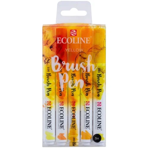  Vodene olovke Ecoline Brush Pen Yellow | Set od 5 komada (Royal Talens) KORIŠTENO