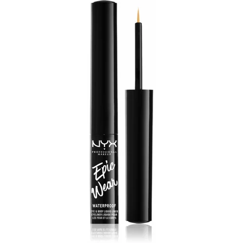 NYX Professional Makeup Epic Wear Waterproof vodoodporna črtalo za oči za izredno natančen nanos 3,5 ml odtenek 01 Black