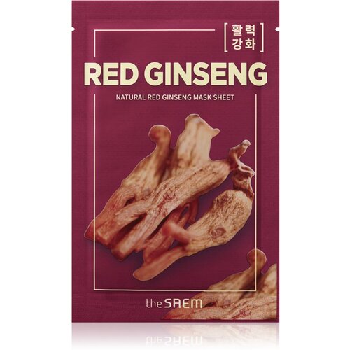 The Saem Natural Mask Sheet Red Ginseng Sheet maska za cjelovitu njegu 21 ml Slike