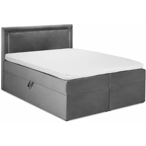 Mazzini Beds sivi bračni krevet baršuna Mimicry, 160 x 200 cm