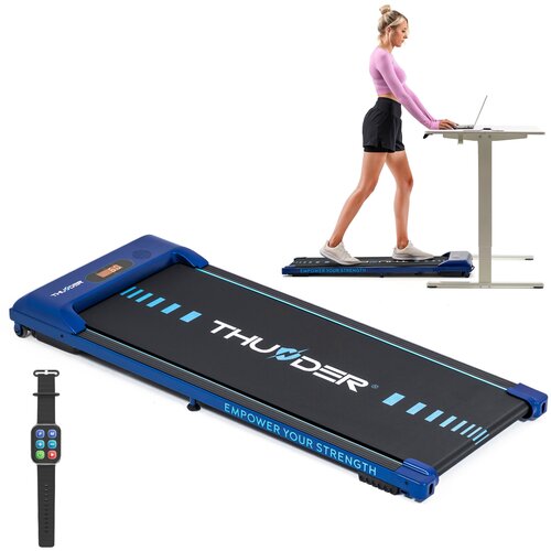 THUNDER Električna pod-mizo tekalna steza &reg; IDEA-BLUE &ndash; 6 km/h, 1,5 KM, 11 cm ultratanka, Bluetooth, LED zaslon, nosilnost 100 kg, (5000089645) Cene