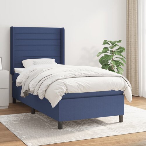 The Living Store Box spring postelja z vzmetnico modra 100x200 cm blago - Box Spring Postelja, (21503813) Slike
