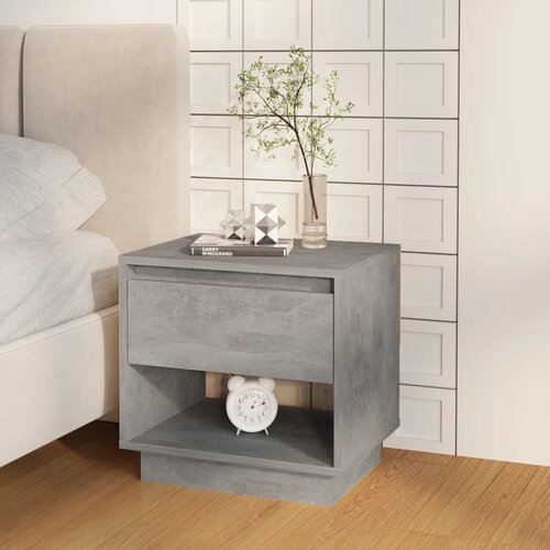 Furnova Nočna omarica betonsko siva 45x34x44 cm iverna plo&amp;scaron;ča, (21928111) Slike