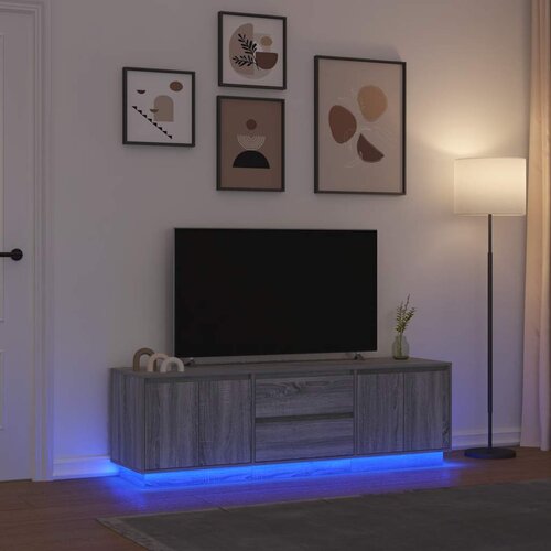 vidaXL TV ormarić s LED svjetlima boja hrasta 160,5x41x50 cm Cijene