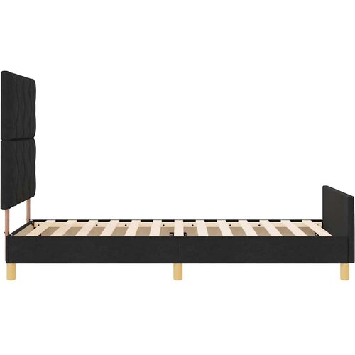  Krevetna konstrukcija s uzglavljem Crna 90 x 200 cm tkanina Slike