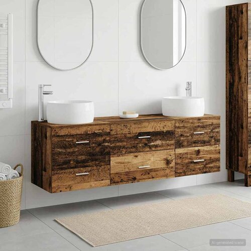  Set namje&scaron;taja za kupaonicu 3 kom. Staro drvo Smeđa 49.5 x 44.5 x 66 cm Cijene