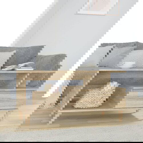 vidaXL Klubska mizica sonoma hrast 90x49x45 cm konstruiran les Cene