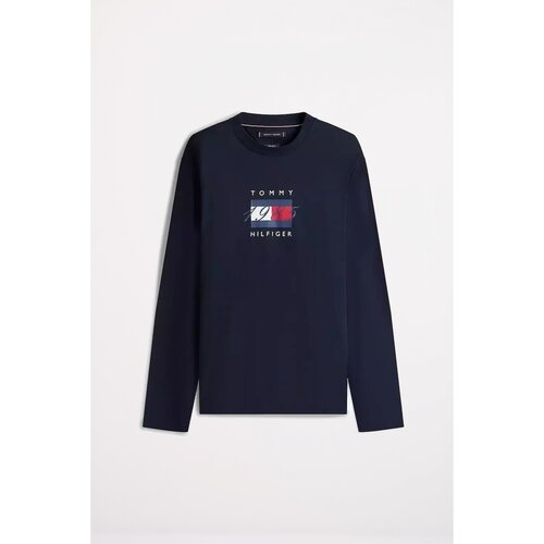 Tommy Hilfiger Majice z dolgimi rokavi LINEAR FLAG GRAPHIC LS T Modra Slike