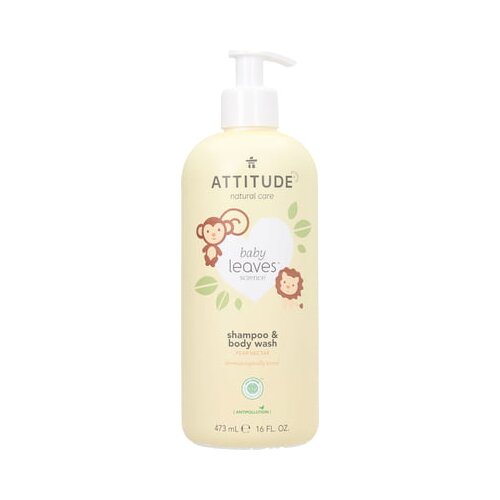 Attitude baby Leaves 2in1 Shampoo &amp;amp; Body Wash - Pear Nectar Slike
