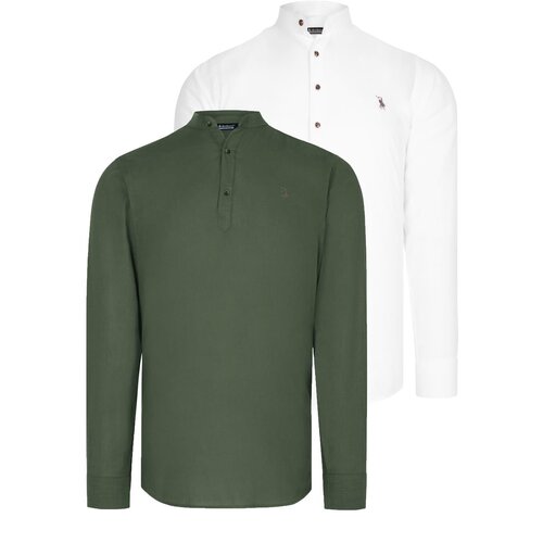 Dewberry DOUBLE SET G783 JUDGE COLLAR SHIRT-WHITE-KHAKI Cijene
