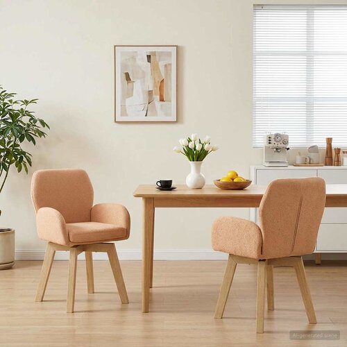  Okretne blagovaonske stolice 2 pcs Bouclé Bež 54 x 58 x 87 cm Cene