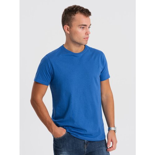 Ombre Men's classic cotton BASIC T-shirt - blue Cene