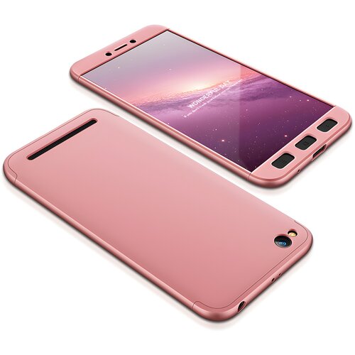 GKK Za&amp;scaron;titna futrola 360 - Prednji i stražnji poklopac cijelog mobitela za Xiaomi Redmi 5A - Svijetlo roza Slike