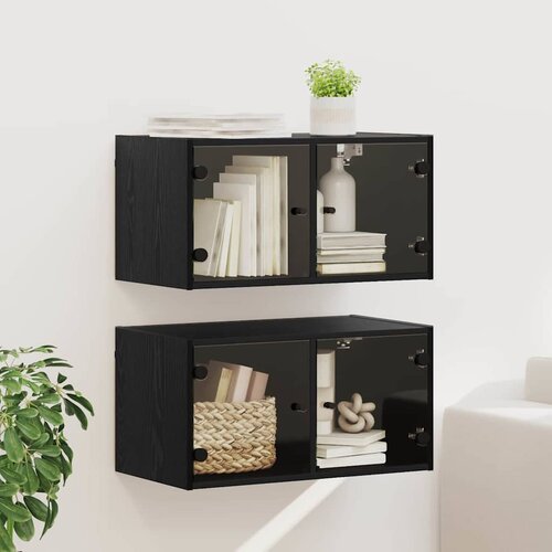  Zidni ormari 2 pcs Crni hrast 68 x 37 x 35 cm Konstruirano drvo Cijene