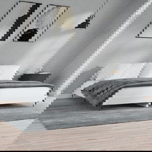 VidaXL Okvir kreveta bijeli 140 x 200 cm od konstruiranog drva Slike