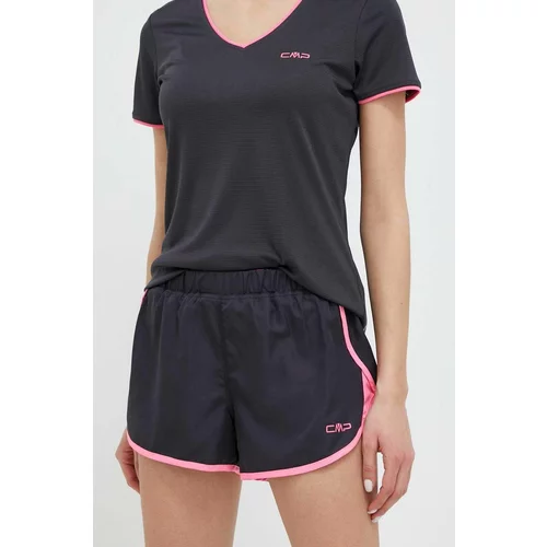 CMP Sportske kratke hlače Unlimitech za žene, boja: siva, s tiskom, srednje visoki struk