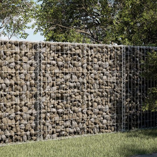 VidaXL Gabionska ko&amp;scaron;ara s pokrovom 150x100x100 cm pocinkano železo Slike