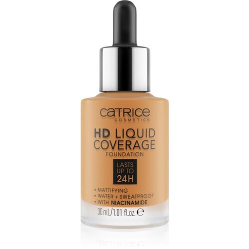 Catrice HD Liquid Coverage Foundation vodoodporni tekoči puder z mat učinkom odtenek 066 Warm Toffee 30 ml Cene