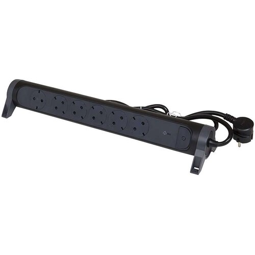 Unknown LEGRAND - 694513 Power strip BLACK 6x2P + E with cable 1.5 meters with lightning protection Premium Legrand Cene