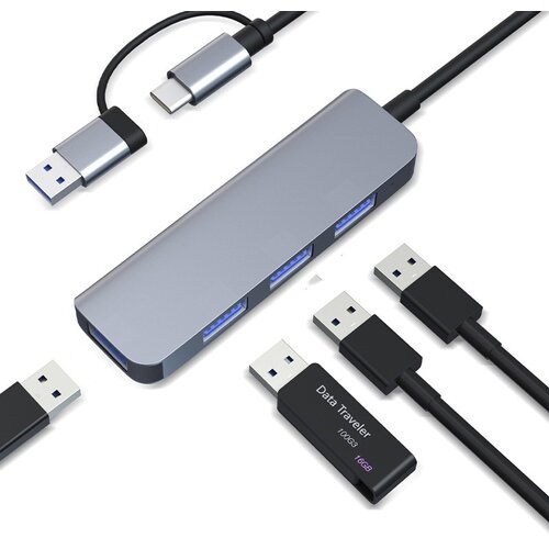 INF Dvojno zvezdi&scaron;če USB-C in USB-A z 1 vrati USB3.0 in 3 vrati USB2.0, (21280163) Cene