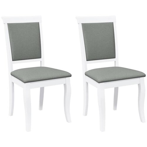 Maison Chic Jedilni stoli - Vzorci stoli z blazinami 2 kosa bele masivne lesene gume A1462, (22031102) Slike