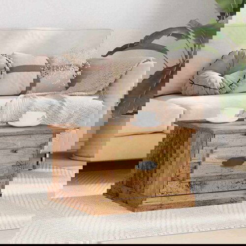 VidaXL Kava Stol Staro drvo 50 x 50 x 35 cm Konstruirano drvo Slike