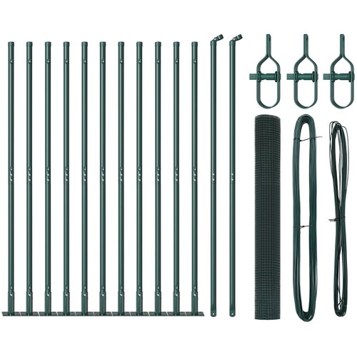vidaXL zavarena žičana ograda sa 13 splavi zelenih 0.8x25 m čelika Cijene