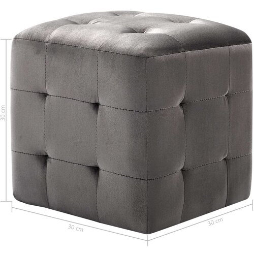  Noćni ormarići 2 kom sivi 30 x 30 x 30 cm od bar&amp;scaron;unaste tkanine Slike
