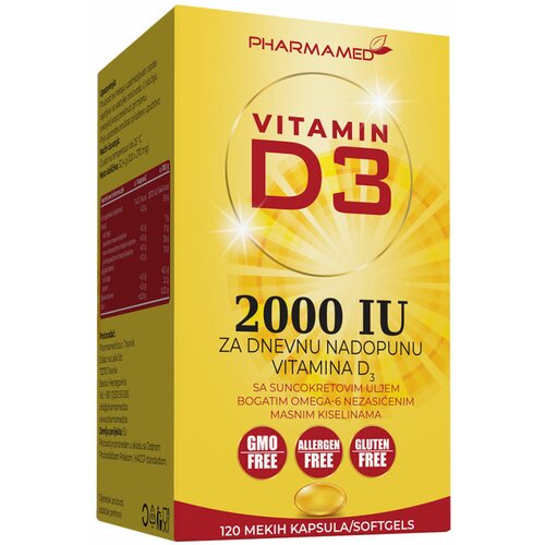 Pharmamed vitamin D3 2000 iu 120 Cene