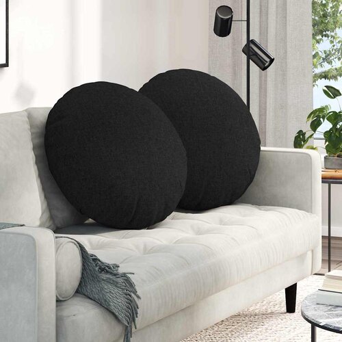  Jastučići za sjedenje 2 pcs Crna Ø80 x 29 cm tkanina Cene