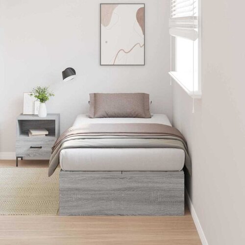  Krevet s ladicama Siva Sonoma 100 x 200 cm Konstruirano drvo Cijene