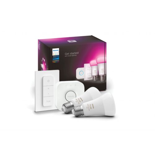 Philips Starter kit HUE WCA 9W A 60 E 27 - dve sijalice + dimmer + switch, 929002468805 Cene