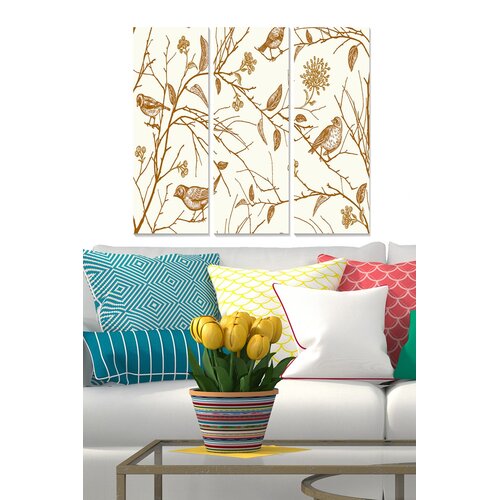 Wallity MDF1105693793 Multicolor Decorative MDF Painting (3 Pieces) Cene