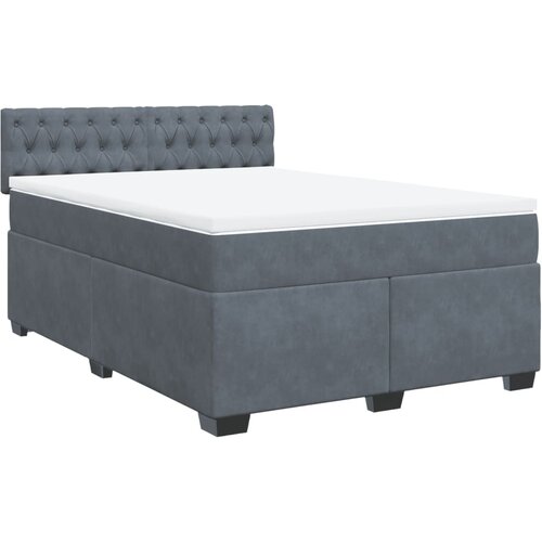 Maison Chic Box spring postelja - Vzmetna postelja z vzmetnico temno siva 140x200 cm žamet SL4406, (21901406) Cene